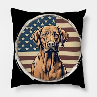 Rhodesian Ridgeback 4th of July Pillow