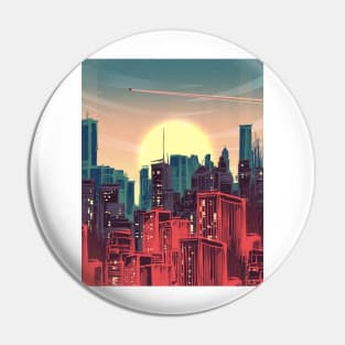 Dusky City Skyline Pin