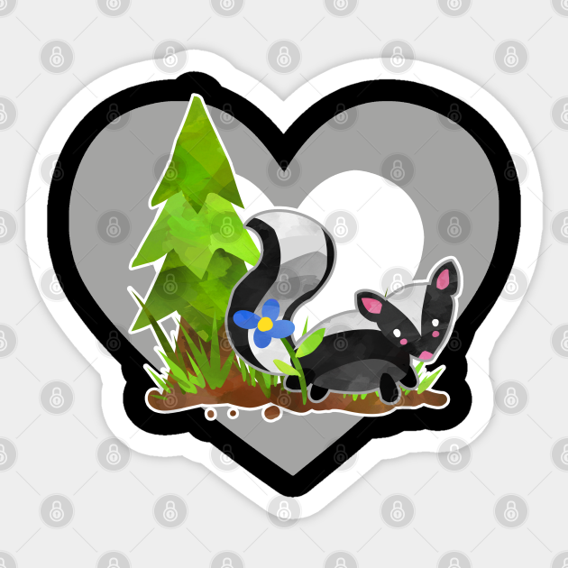 Cute Baby Skunk Heart For Skunk Lovers Cute Skunk Sticker Teepublic Cute skunk vector clip art. teepublic