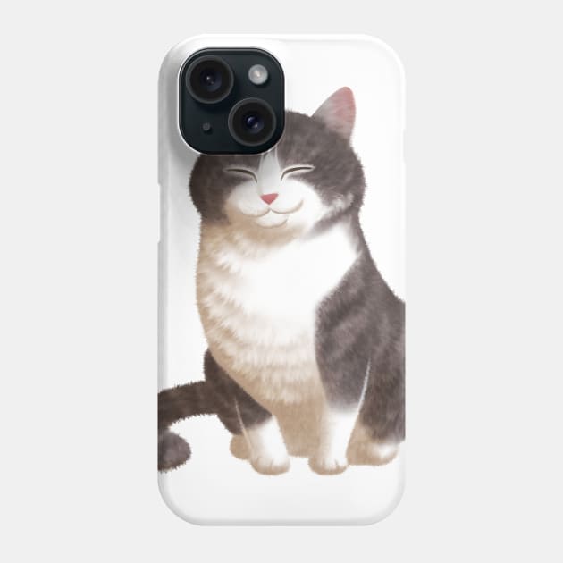 Badger the Happy Cat Phone Case by tommartinart