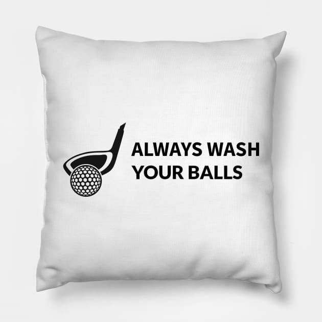 Always Wash Your Balls Pillow by Andonaki