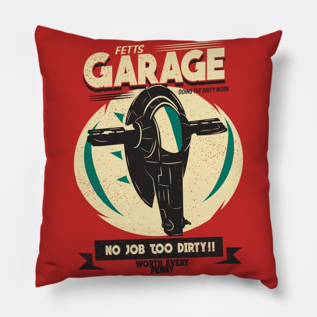 Fetts Garage Pillow by Piercek25