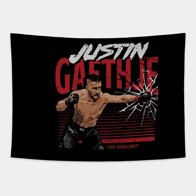 Justin Gaethje Power Punch Tapestry by ganisfarhan