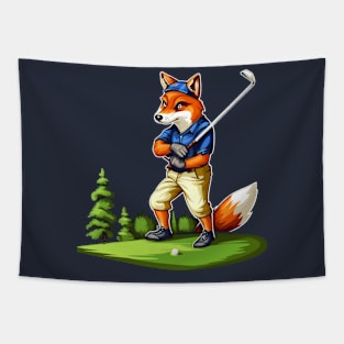 fox playing golf Tapestry