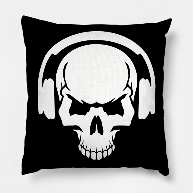 DJ skull Pillow by Designzz