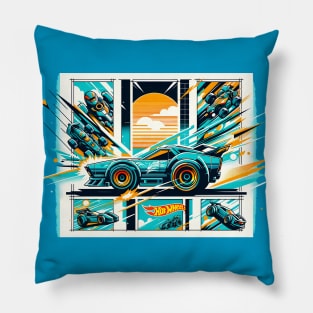 Manga style Hot Wheels Pillow