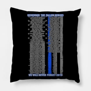 2019 Police Officer Memorial - Thin Blue Line Family Pillow