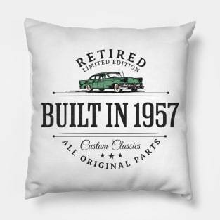 1957 Retired Parts Retirement Birthday Pillow