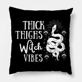 Thick Thighs Witch Vibes Halloween Pillow