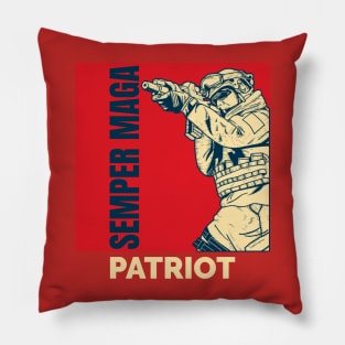 TRUMP-SEMPER MAGA-PATRIOT-RED-T-SHIRT Pillow