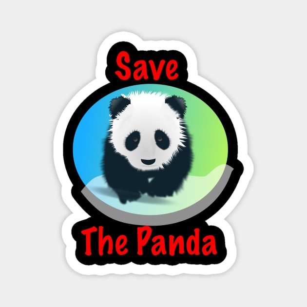 Save The Panda Magnet by BlueDolphinStudios