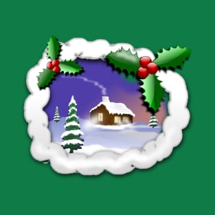 Cheerful Christmas Xmas Holiday Cabin Tree T-Shirt