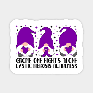 Gnome One Fights Alone Cystic Fibrosis Awareness Magnet