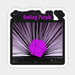 Rolling Purple Dice Magnet