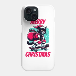 Black Cat Christmas Christmas Cat 2024 Phone Case