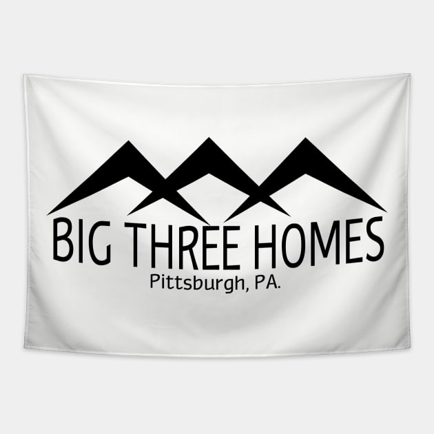 Big Three Homes (Black) Tapestry by AlienClownThings