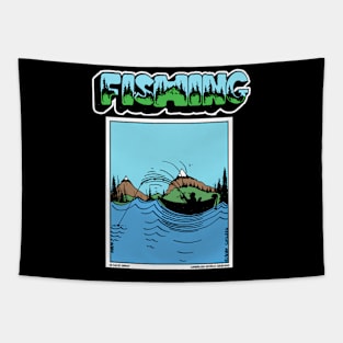 Fisherman Boating Out On The Lake Fishing Novelty Gift Tapestry