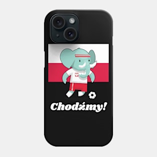 ⚽ Poland Soccer, Cute Elephant Kicks Ball, Chodźmy! Team Spirit Phone Case