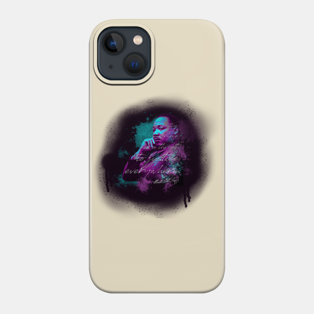 MLK Watercolor Spray Paint Portrait - Mlk - Phone Case