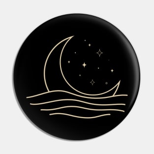 Crescent Moon Wave Pin