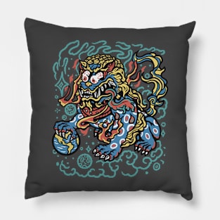 Foo Dog Rat Finked Pillow