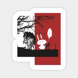 Bunny with balloon in the forest Magnet