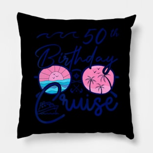 50Th Birthday Cruise Squad Gifts 2024 Matching Party Family Pillow