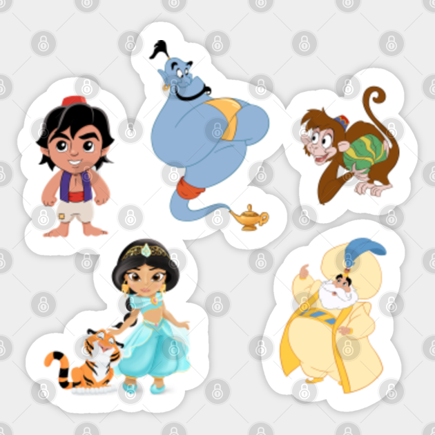 Aladdin Characters Baby Cartoon Heroes Jasmine Princess Aladdin Genie Pegatina Teepublic Mx This is just a list of every single character that was in the classic 1992 film, aladdin, and i know that i am using versions from the questionable looking remake. aladdin characters baby cartoon heroes jasmine princess