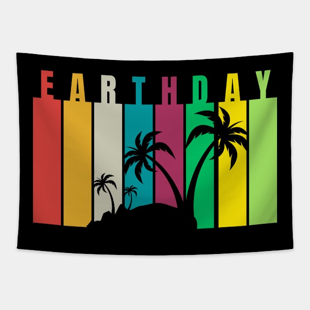 RETRO EARTH DAY Tapestry by Lolane