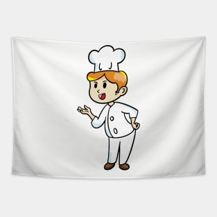 chef cartoon character  drawing design Tapestry