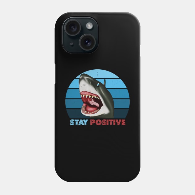 Funny Shark, Stay Positive, Motivational Thumbs Up Phone Case by dukito
