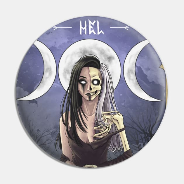 Hel, Goddess of Death Pin by begomori