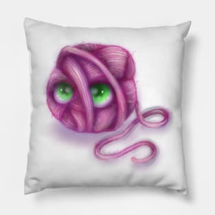 Pink Chibi Ball of Wool Pillow