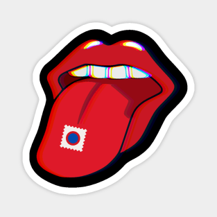 Phish Donut Acid Tab Trippy Tongue Magnet