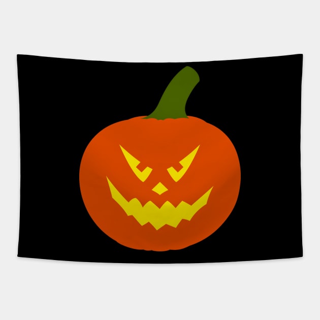 Halloween Evil Wicked Scary Pumpkin Face Tapestry by koolteas