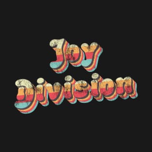 Joy Division Grunge Retro Vintage Rainbow Typography T-Shirt