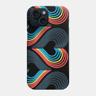 Polyamorous Neon Light Hearts Phone Case