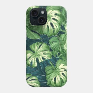 variegated monstera pattern Phone Case