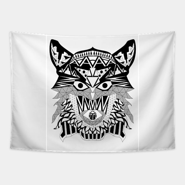 mexican werewolf by night pattern ecopop Tapestry by jorge_lebeau