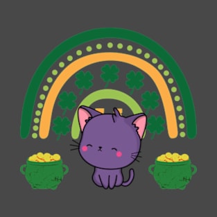 Funny st Patricks day kawaii Cat T-Shirt