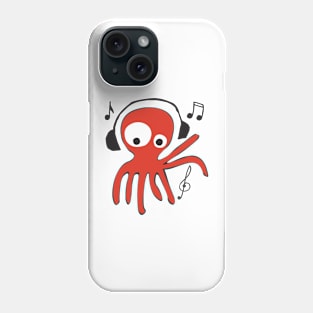 octopus listening music Phone Case