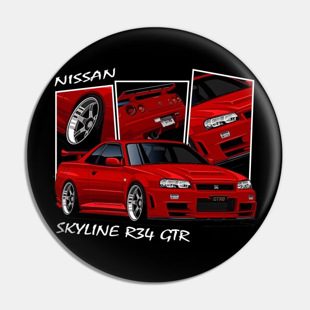 Nissan Skyline GTR R34, JDM Car Pin by T-JD