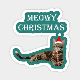 Meowy Christmas Brown Tabby Kitten Magnet