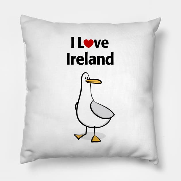 I Love Ireland Pillow by MonkeyTshirts