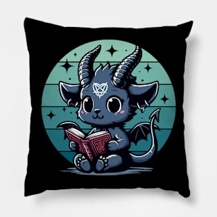 Cute Baphomet Reading a Book Pillow