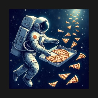 Astronaut in Space with Pizza, Love Eating T-Shirt