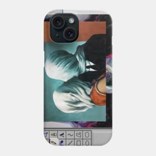 Rene Magritte Vaporwave Microsoft paint Phone Case