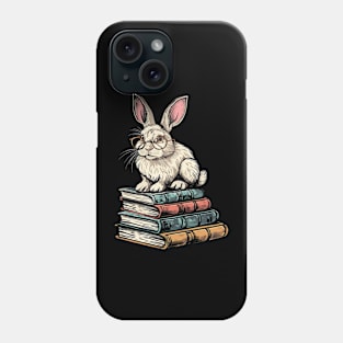 Vintage Rabbit Reading Bunny With Glasses Happy Easter Phone Case