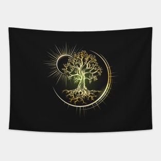 Golden Tree of Life Esoteric Emblem Tapestry