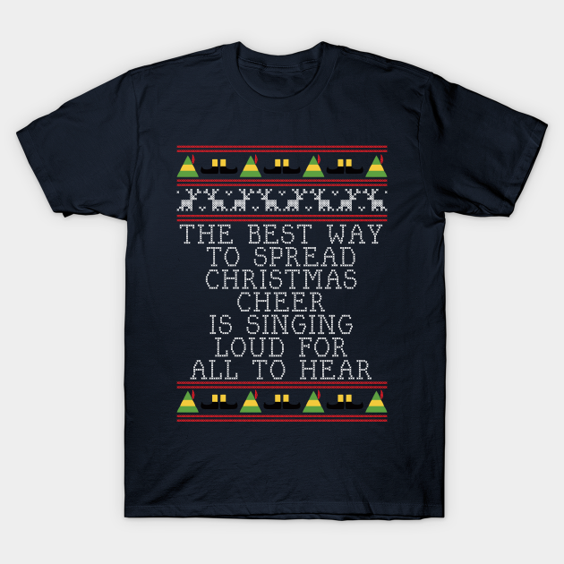 Discover Christmas Cheer Elf Quote Knit - Elf - T-Shirt